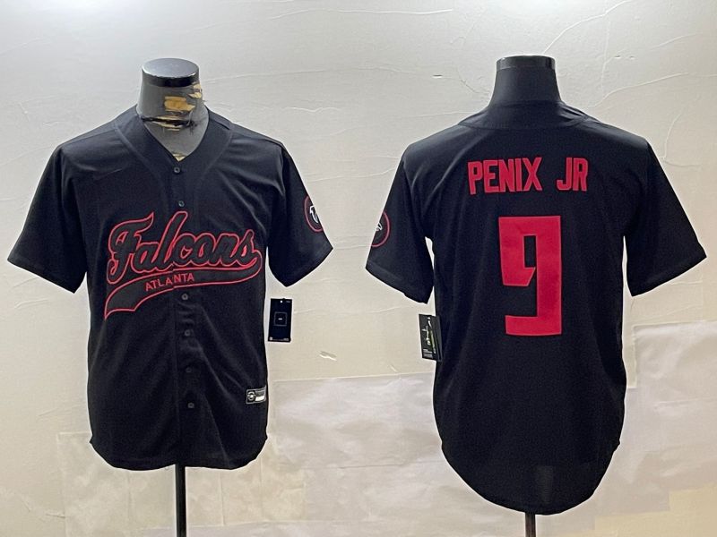 Men Atlanta Falcons #9 Penix jr Black Joint Name 2024 Nike Limited NFL Jersey style 1->atlanta falcons->NFL Jersey
